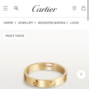 Authentic Cartier yellow gold love ring